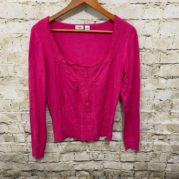 Cato Pink Soft Stretch Cardigan Sweater - Picture 1 of 5